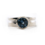 Sterling Silver London Blue Topaz Cut Out Ring