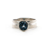 Sterling Silver London Blue Topaz Cut Out Ring