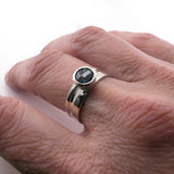 Sterling Silver London Blue Topaz Cut Out Ring