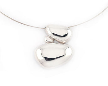 Sterling Silver Pebble Cairns Choker Necklace | Silver Sculptor