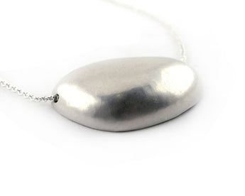 Sterling Silver Large Pebble Necklace | Silver Sculptor