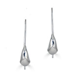 Calla Lily Silver Dangly Earrings
