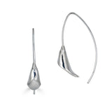 Calla Lily Silver Dangly Earrings