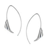 Calla Lily Silver Dangly Earrings
