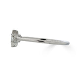 Delicate Rose de France and Moissanite Kite Ring, Sterling Silver 