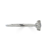 Delicate Rose de France and Moissanite Kite Ring, Sterling Silver 