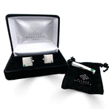 Emerald Cuff Links and Tie Clip Set