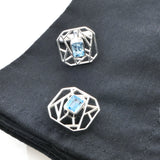 Lattice Swiss Blue Topaz Cufflinks