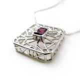 Lattice Rhodolite Garnet Necklace