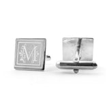 Sterling Silver Engraved Monogrammed Cufflinks