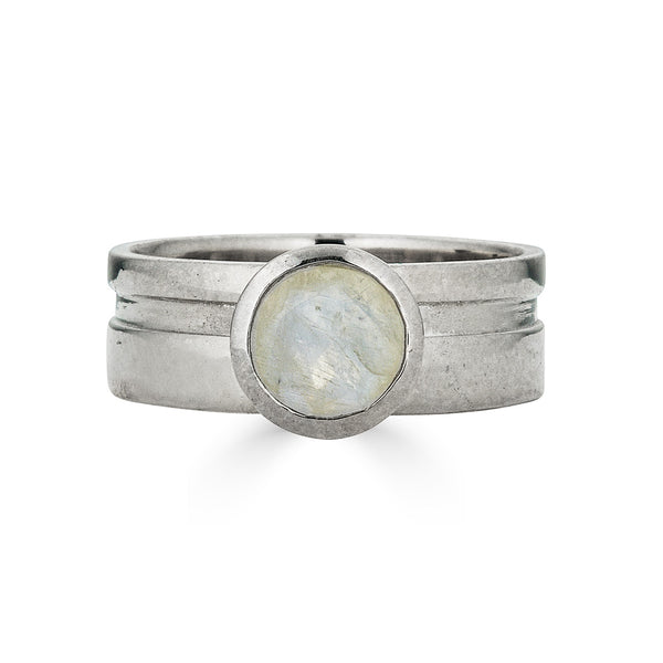 Sterling Silver Moonstone Cut Out Ring