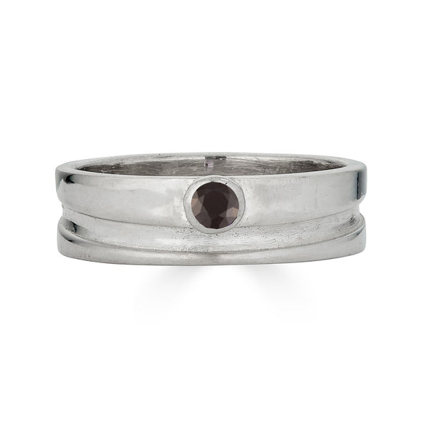 Black Spinel Wave Cut Out Ring