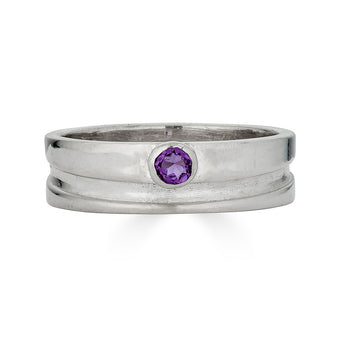 Amethyst Wave Cut Out Ring
