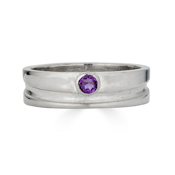 Amethyst Wave Cut Out Ring