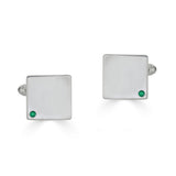 Emerald Cuff Links and Tie Clip Set