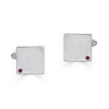 Ruby Cuff Links and Tie Clip Set