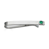 Emerald Cuff Links and Tie Clip Set