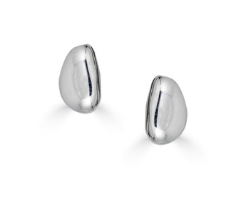 Sterling Silver Pebble Stud Earrings WS