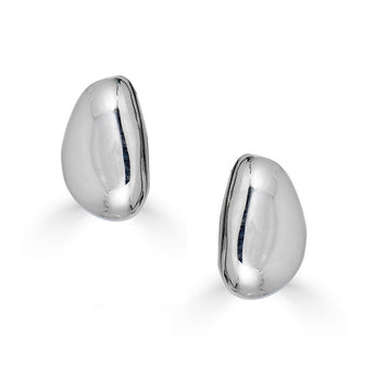 Sterling Silver Pebble Stud Earrings