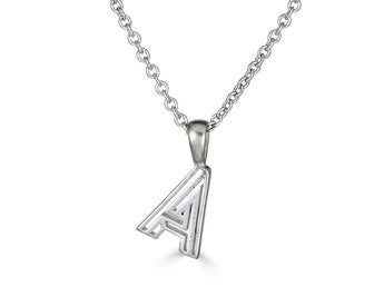 Geometric Initial Necklace | Silver Sculptor