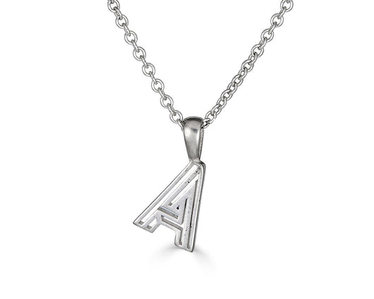 Geometric Initial Necklace | Silver Sculptor