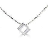Sterling Silver Cube Necklace - Small