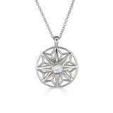 Emerald and Moissanite Sterling Silver Necklace