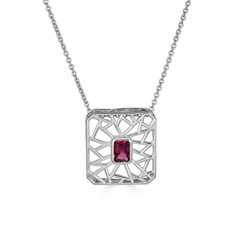 Lattice Rhodolite Garnet Necklace