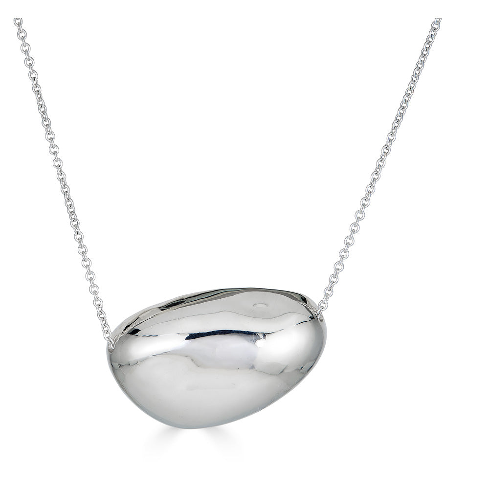 【TATIANA】(Silver925) Glim Pebble Long Necklace aquamarine-faceted-necklace-