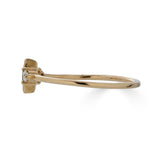 Delicate Rose de France and Moissanite Accent Kite Ring, 14k Rose Gold
