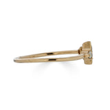 Delicate Rose de France and Moissanite Accent Kite Ring, 14k Rose Gold