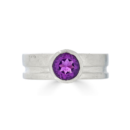 Sterling Silver Amethyst Cut Out Ring