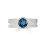 Sterling Silver London Blue Topaz Cut Out Ring