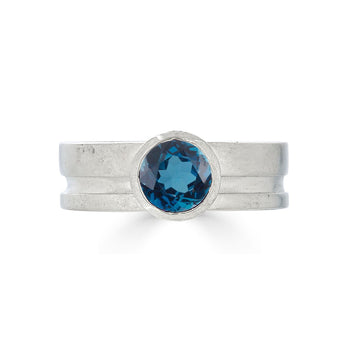 Sterling Silver London Blue Topaz Cut Out Ring