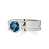 Sterling Silver London Blue Topaz Cut Out Ring