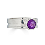 Sterling Silver Amethyst Cut Out Ring