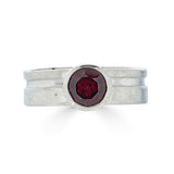 Sterling Silver Garnet Cut Out Ring