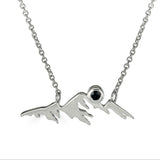 Sterling Silver Mountain Necklace with Gemstones