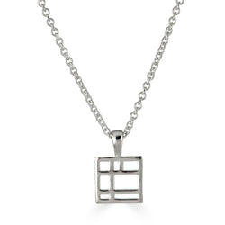 Metropolis Necklace - Small Square, Sterling Silver