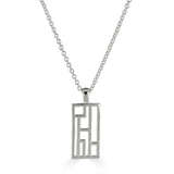 Metropolis Necklace - Long Rectangle, Sterling Silver