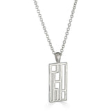 Metropolis Necklace - Long Rectangle, Sterling Silver