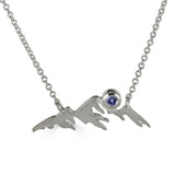 Sterling Silver Mountain Necklace with Gemstones