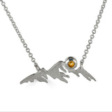Sterling Silver Mountain Necklace with Gemstones