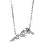 Sterling Silver Mountain Necklace with Gemstones