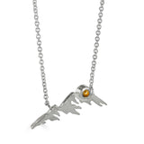 Sterling Silver Mountain Necklace with Gemstones