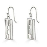 Metropolis Drop Earrings - Rectangle, Sterling Silver