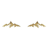 Mountain Silhouette Stud Earrings, 14k Yellow Gold