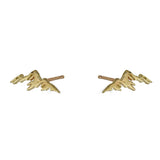 Mountain Silhouette Stud Earrings, 14k Yellow Gold
