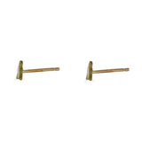 Mountain Silhouette Stud Earrings, 14k Yellow Gold