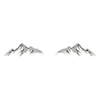 Mountain Silhouette Stud Earrings, Sterling Silver